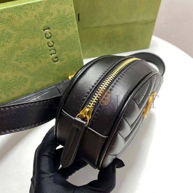 GUCCI MARMONT QUILTED LEATHER BELT BAG 476434  (18*11*5cm)